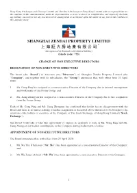 SHANGHAI ZENDAI PROPERTY LIMITED 上海証大房地產有限公司 (Incorporated in Bermuda with Limited Liability) (Stock Code: 755)