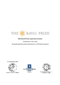 The Kavli Prize Laureate Lecture