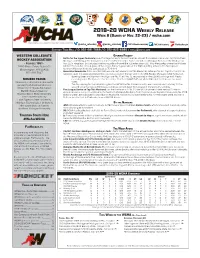2019-20 Wcha Weekly Release Week 8 (Games of Nov