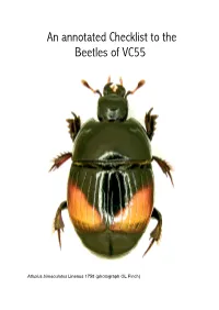 An Annotated Checklist to the Beetles of VC55