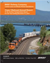BNSF Railway Company Class I Railroad Annual Report