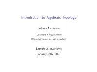 Introduction to Algebraic Topology