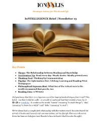 Iontelligence Brief Newsletter 13 | Reading
