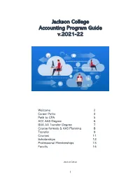 Jackson College Accounting Program Guide V.2021-22