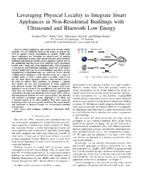 Leveraging Physical Locality to Integrate Smart Appliances in Non-Residential Buildings with Ultrasound and Bluetooth Low Energy