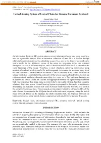 Lexical Scoring System of Lexical Chain for Quranic Document Retrieval