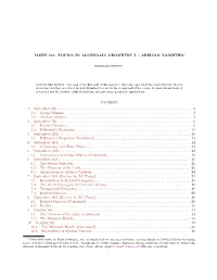 Math 731: Topics in Algebraic Geometry I – Abelian Varieties