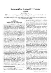 Register of New Fruit and Nut Varieties List 40 Edited by W.R