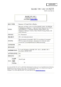 Iso/Iec Jtc 1/Sc 2 N 4233 Date: 2012-06-26