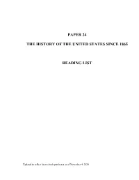 Part I Paper 24 Reading List