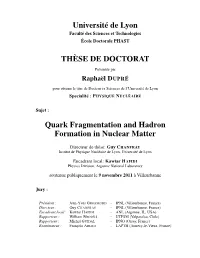 "Quark Fragmentation and Hadron Formation in Nuclear Matter"