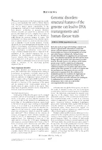 Structural Features of the Genome Can Lead to DNA Rearrangements And