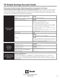 TD Simple Savings Account Guide