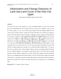 Urbanization and Change Detection of Land Use Land Cover of the Holy City Ujjain Manoj Patley1, Rishabh Tripathi1, Patel Lokesh2