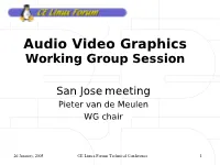 Audio Video Graphics Working Group Session