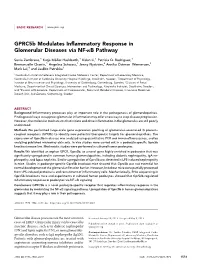 Gprc5b Modulates Inflammatory Response in Glomerular Diseases