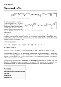 Mesomeric Effect