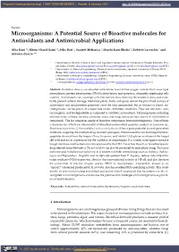 Microorganisms: a Potential Source of Bioactive Molecules for Antioxidants and Antimicrobial Applications