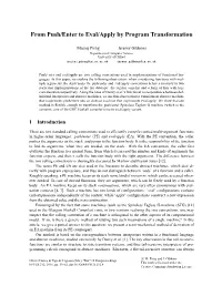 (Pdf) of from Push/Enter to Eval/Apply by Program Transformation