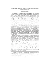 The Meaning of Bush V. Gore : Thoughts on Professor Amar’S Analysis