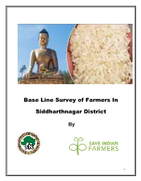 Base Line Survey of Farmers in Siddharthnagar District