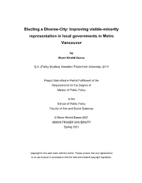 Improving Visible-Minority Representation in Local Governments in Metro Vancouver