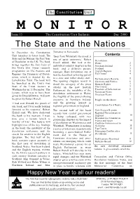 M O N I T O R Issue 13 the Constitution Unit Bulletin Dec 2000 the State and the Nations Tomaney in Newcastle