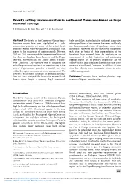 Priority Setting for Conservation in South-West Cameroon Based on Large Mammal Surveys