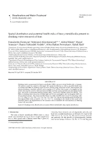 Spatial Distribution and Potential Health Risks of Heavy Metal(Loid)S Present in Drinking Water Resources of Iran