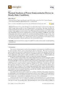 Thermal Analysis of Power Semiconductor Device in Steady-State Conditions