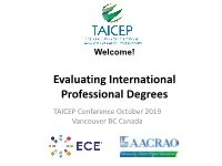 2019 Evaluating International Professional Degrees
