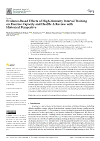 Evidence-Based Effects of High-Intensity Interval Training on Exercise Capacity and Health: a Review with Historical Perspective