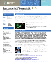 Super Laser at the NIF Educator Guide