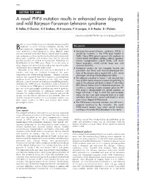 A Novel PHF6 Mutation Results in Enhanced Exon Skipping and Mild