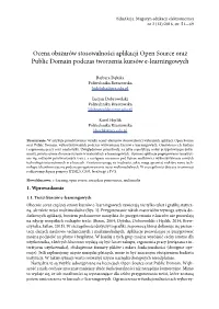 Evaluation of the Usability Areasof the Open Source and Public Domain Applicationsduring the Creating of E-Learning Courses