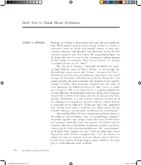 How Not to Think About Evolution