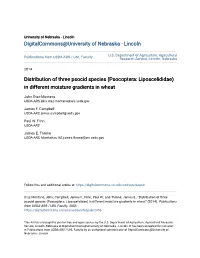 Psocoptera: Liposcelididae) in Different Moisture Gradients in Wheat