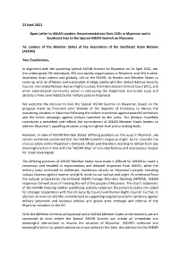 23 April 2021 Open Letter to ASEAN Leaders