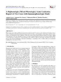 Acute Leukemia: Report of Two Cases with Immunophenotypic Study