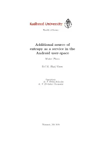 Additional Source of Entropy As a Service in the Android User-Space