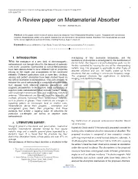 A Review Paper on Metamaterial Absorber