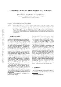 An Analysis of Social Network Connect Services∗