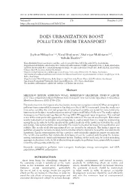 Does Urbanization Boost Pollution from Transport?