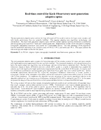 Real-Time Control for Keck Observatory Next-Generation Adaptive Optics