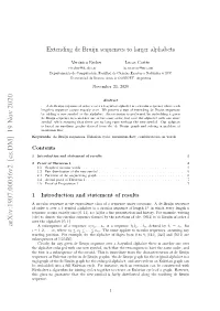 Extending De Bruijn Sequences to Larger Alphabets