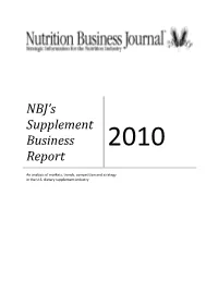 NBJ's Supplement Business Report