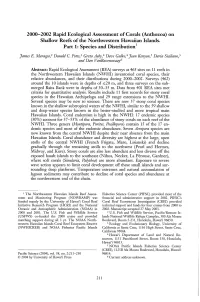 On Shallow Reefs of the Northwestern Hawaiian Islands. Part 1: Species and Distribution1