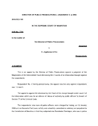 DIRECTOR of PUBLIC PROSECUTIONS V JAGDAWOO V