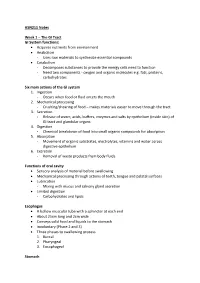 HSN211 Notes Week 1 – the GI Tract GI System Functions