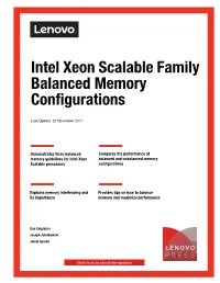 Intel Xeon Scalable Family Balanced Memory Configurations
